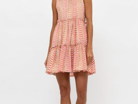 Oliphant Ruffle Tiered Short Dress in Sonoma Orange Online