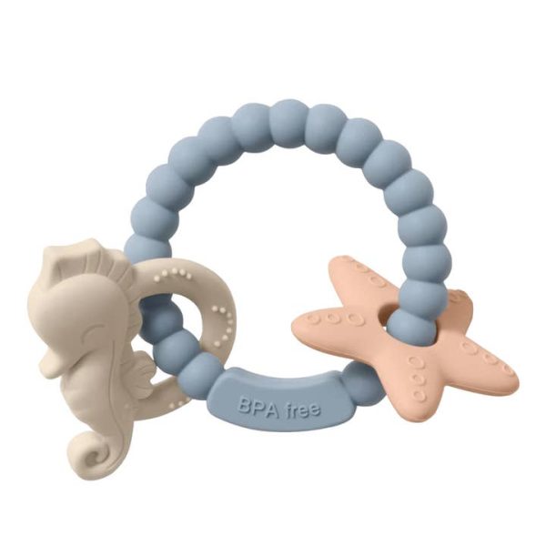 Three Hearts Seahorse Teething Ring - Multiple Colors! For Cheap