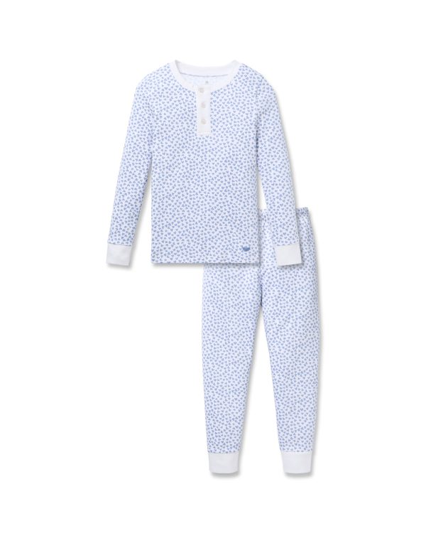 Petite Plume 100% Pima Cotton Pajamas in Bluehearts Cheap