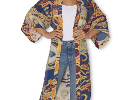 The Artists Label  Vintage Paisley  Silk Kimono Robe Online now