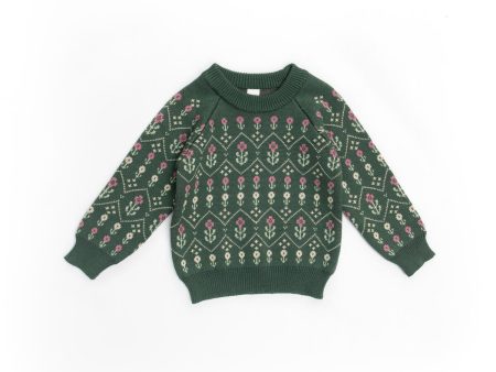 Tun Tun Autumn Sweater in Forest Green Cheap