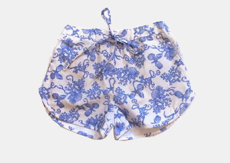 Blue Seashell Angie Shorts For Cheap