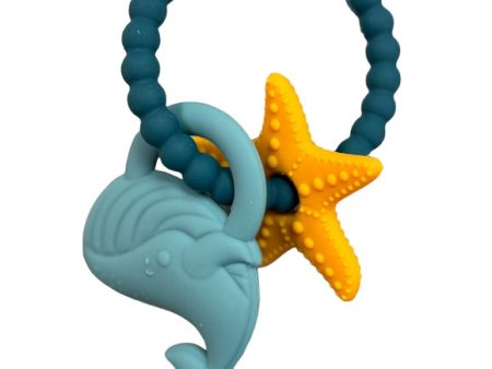 Three Hearts BPA Free Silicone Whale Teether Ring - Multiple Colors! Online Hot Sale