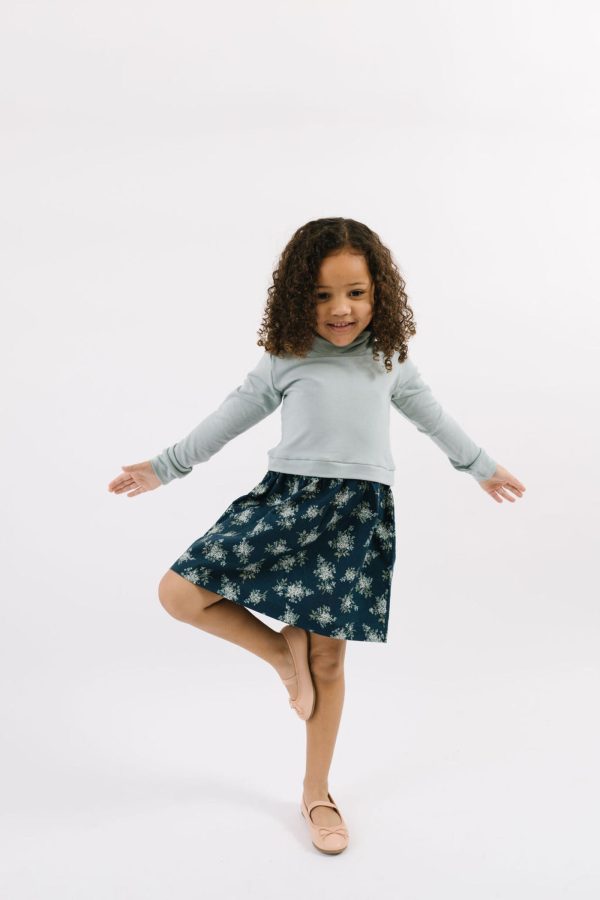 Thimble Funnel Sweatshirt Dress in Glacier Corsage Hot on Sale