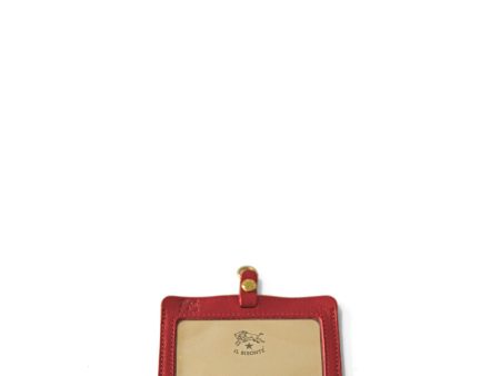 Il Bisonte ID Pass Holder - Red Hot on Sale