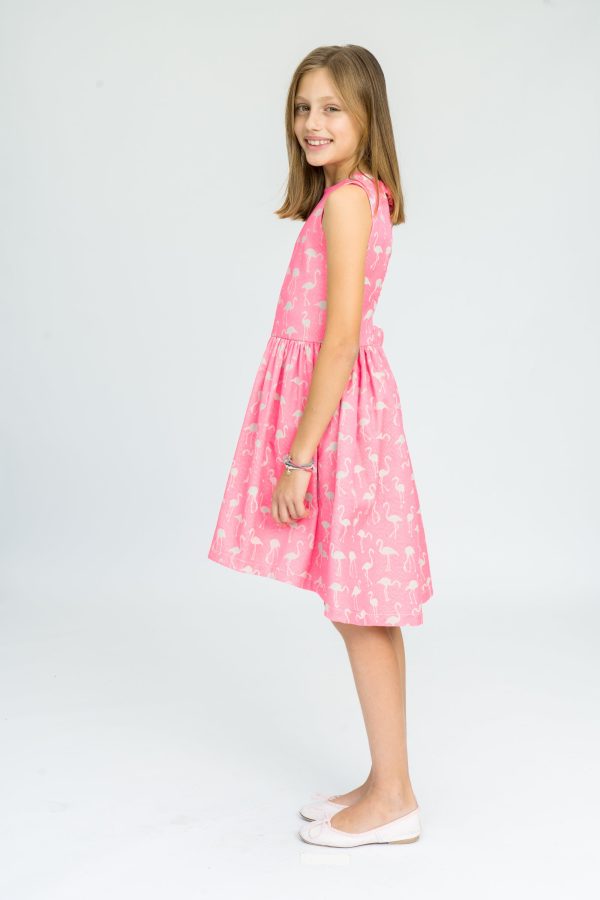 Cross Back Hi-Lo Flamingo Dress, Pink Online Hot Sale