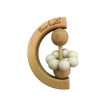 Three Hearts Beechwood & BPA Free Silicone Moon Rattle For Sale