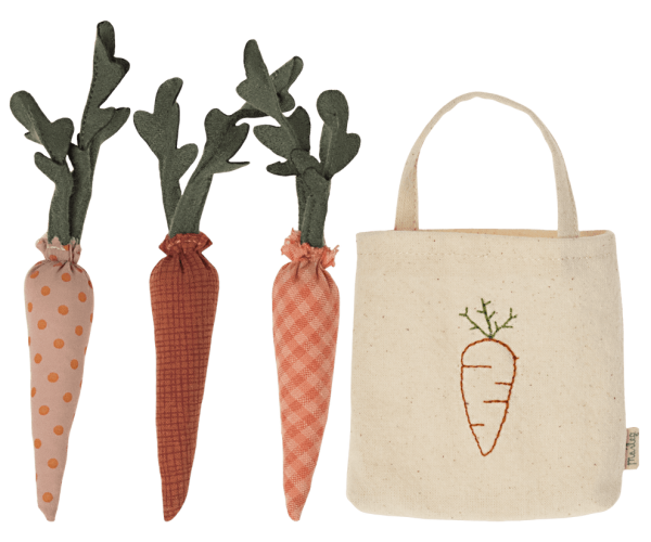 Maileg Sweet Carrots in Shopping Bags for Mice Rabbits Bunny Toys Cheap