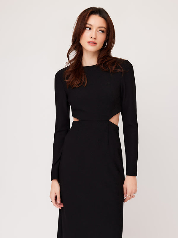 Fifteen Twenty Cutout Midi Dress in Black Online now