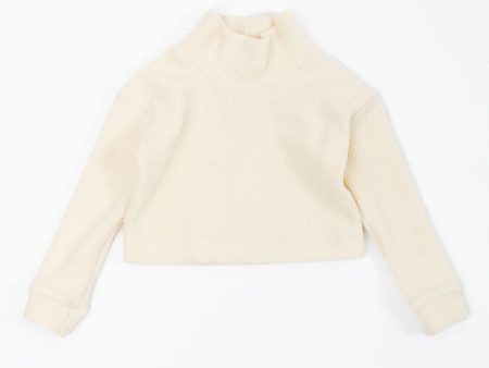 Thimble Funnel Cropped Sweatshirt in Cream Sherpa For Cheap