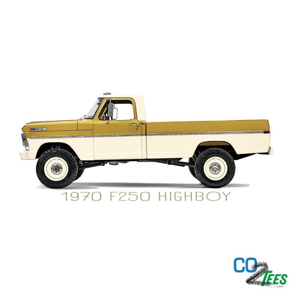 1970 Ford F250 Pinto Yellow Classic 4x4 Highboy Pickup Truck Fashion