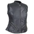 Womens Genuine Cowhide Leathers Motorcycle Vest For Sale