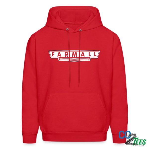 Farmall Men s Hoodie Grey & Red Hot on Sale