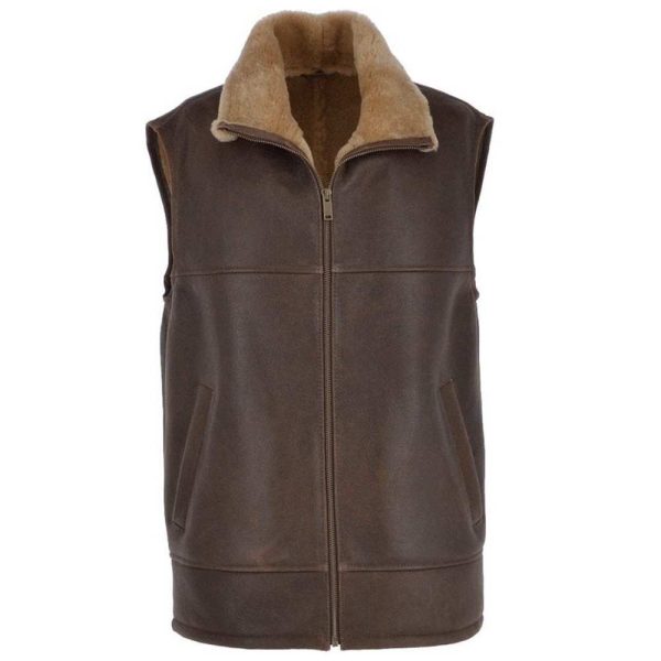 WW2 Pilot Shearling  Leather Vests Cheap