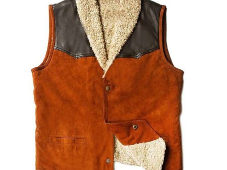 Men Shearling Suede Leather Vest Online now