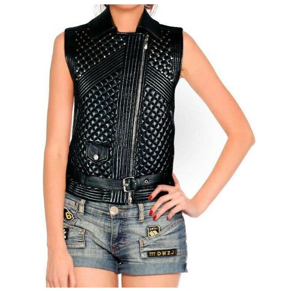 Women Elegant Wind Body Leather Vest For Discount