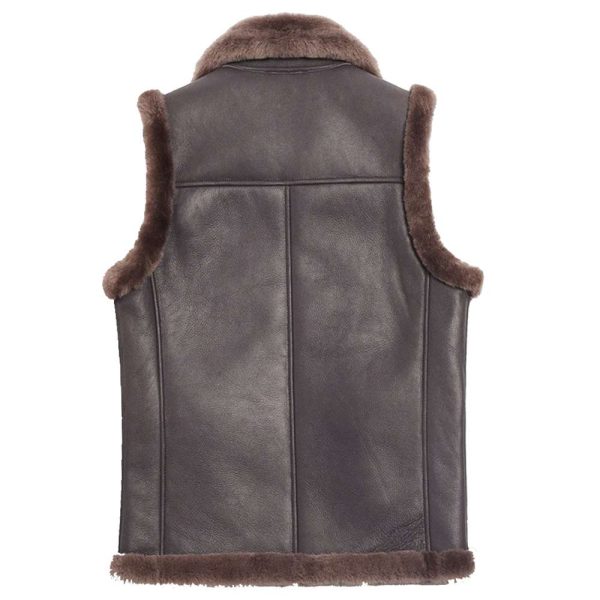 Men s B3 Pilot Bomber Shearling Leather Fur Vest Fashion