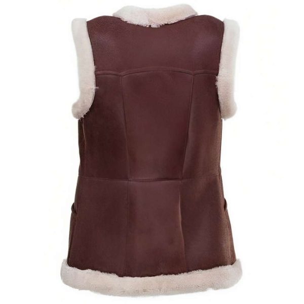 Women Toscana Shearling Leather Winters Long Vest For Sale