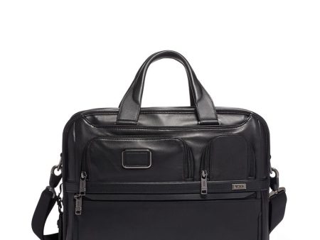 Tumi Alpha Leather Organiser Laptop Brief - Black on Sale