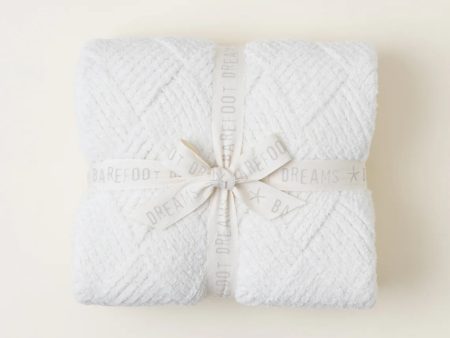 Barefoot Dreams CozyChic Diamond Weave Blanket in Cream Fashion