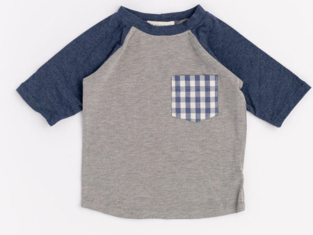 Thimble Bamboo Raglan Pocket Tee in Stone Lake Hot on Sale