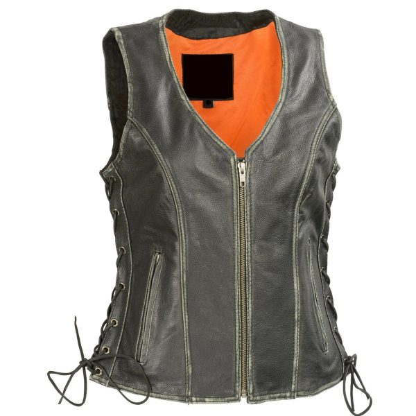 Women Gun Pocket Fashion Leather Vest Online