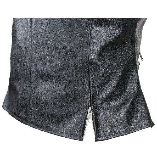 Womens Genuine Cowhide Leathers Motorcycle Vest For Sale