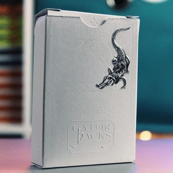 Silver Gatorbacks Playing Cards - White Tuck Online Sale