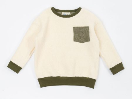 Thimble Modern Sweatshirt in Sherpa + Olive Online now