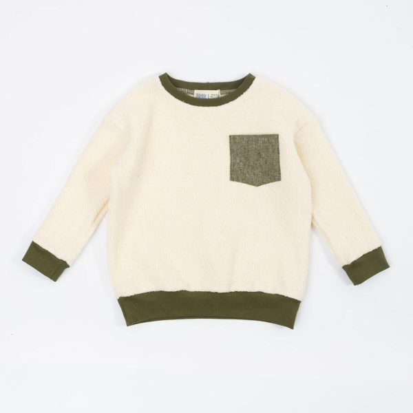 Thimble Modern Sweatshirt in Sherpa + Olive Online now