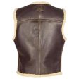 Men Vintage Motorcycle Bomber Shearling Leather Vest Online Hot Sale