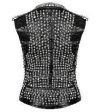 Women Studded Leather Vest Spike Belted Punk Goth Cheap