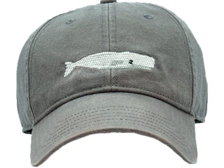 Harding Lane Adult White Whale Baseball Hat in Dark Grey Fashion