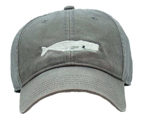 Harding Lane Adult White Whale Baseball Hat in Dark Grey Fashion