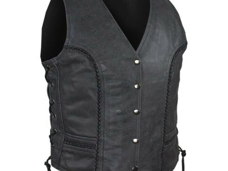 Women Motorcycle Leather Vest Native American Style Online now