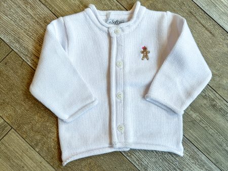 A Soft Idea Gingerbread Girl Baby Cardigan in White Online