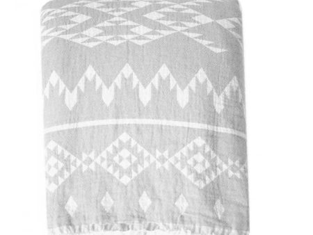 Turkish T Kilim Fleece Lined Throw in Gray Cheap