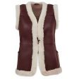 Women Toscana Shearling Leather Winters Long Vest For Sale