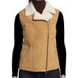 Tan B3 Aviator Pilot Shearling Leather Vest Women Online Sale